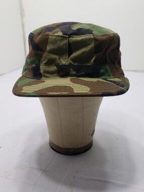 Propper Combat BDU Patrol Cap Woodland Camo Size 7 1/2 Military Hat USA Made
